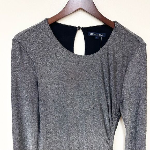 Veronica Beard Cyrus Shimmer Metallic Ruched Dress - Picture 4 of 10